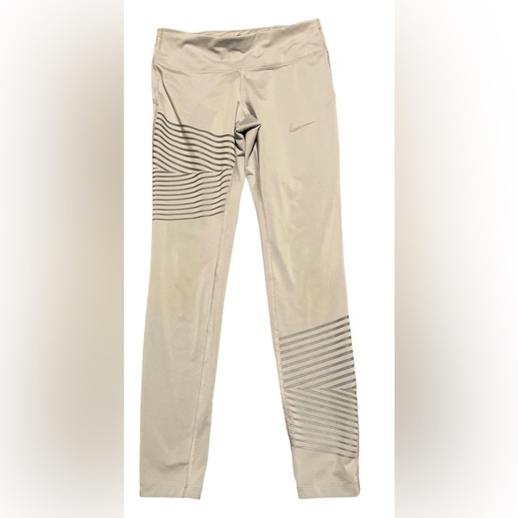 Nike Running Women’s Full Length Leggings Size SMALL Gray Reflective Print - Picture 1 of 7